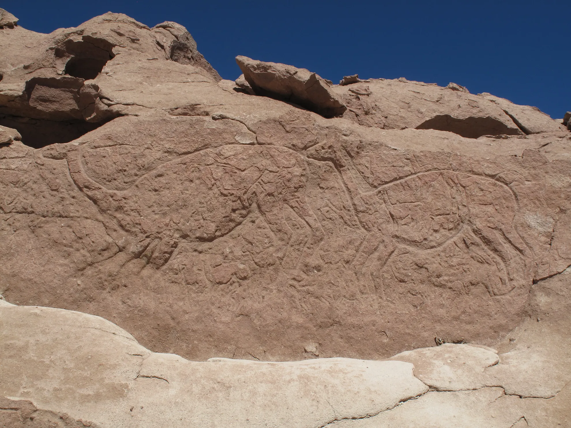 Antiguos petroglifos en roca: ejemplo del Patrimonio Cultural. Su puesta en valor es tarea de la Arqueología